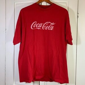 Coca-Cola T Shirt Graphic Print Vtg‎ Style Soft Cotton Red Large Classic Retro